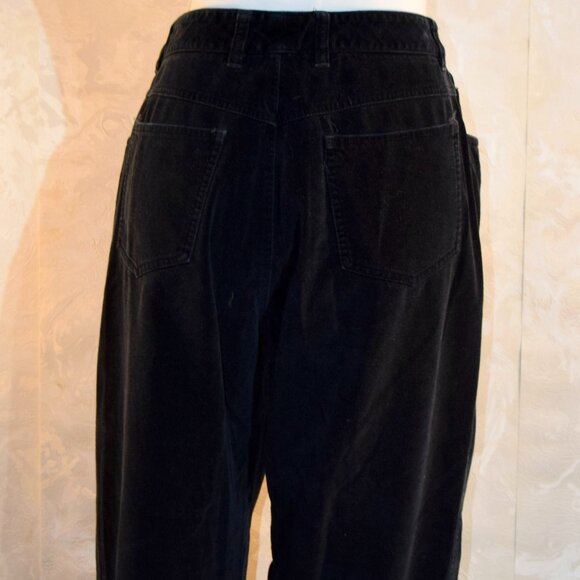 Talbots Size 12 Black Cotton Blend Velveteen Straight Leg Pants - Picture 7 of 14